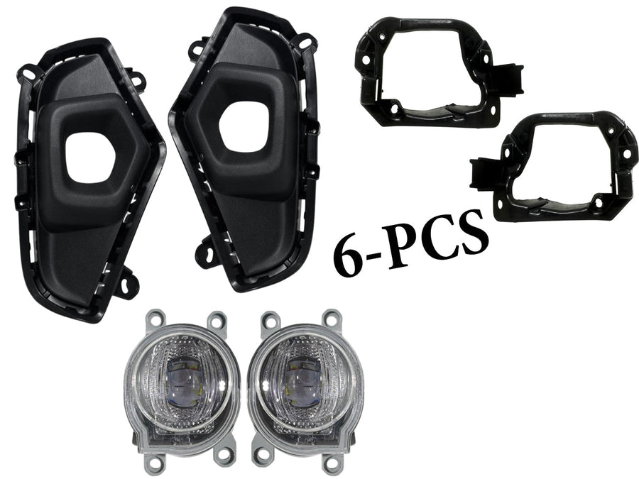 2022 2023 2024 Toyota Rav4 XLE Premium Front Bumper Fog Light Lamp With Cover Bracket Left Driver & Right Passenger Side 6-PCS