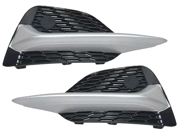2020 2021 2022 Nissan Rogue Sport S SL SV Front Bumper Fog Light Cover Silver Left Driver & Right Passenger Set