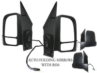 2019-2023 Mercedes-Benz Freightliner Sprinter 1500 2500 3500 Side Rear View Mirror Short Arm Power Heated Signal Auto Folding With BSM Left Driver &