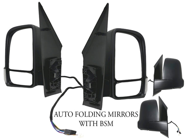 2019-2023 Mercedes-Benz Freightliner Sprinter 1500 2500 3500 Side Rear View Mirror Short Arm Power Heated Signal Auto Folding With BSM Left Driver &