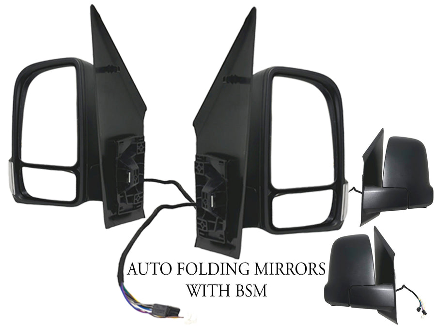 2019-2023 Mercedes-Benz Freightliner Sprinter 1500 2500 3500 Side Rear View Mirror Short Arm Power Heated Signal Auto Folding With BSM Left Driver &
