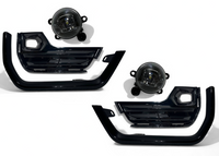 2022 2023 2024 GMC Terrain SLT Left Right Front Bumper Fog Light Lamp With Cover &amp; Molding Trim Gloss Black Driver & Passenger Set