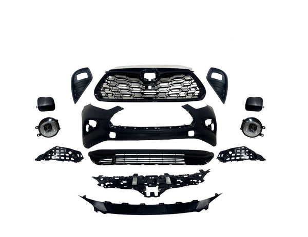 2020 2021 2022 2023 2024 2025 Toyota Highlander Complete Front Bumper Upper Lower Grille Fog Light Cover Left Driver Right Passenger Side