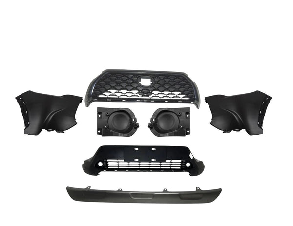 2022 2023 2024 2025 2026 Toyota Corolla Cross Front Bumper Grille Gloss Black Lower Grille W License Plate Gray 7pcs Set