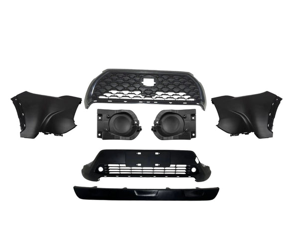 2022 2023 2024 2025 2026 Toyota Corolla Cross Front Bumper Grille Gloss Black Lower Grille W License Plate Black 7pcs Set