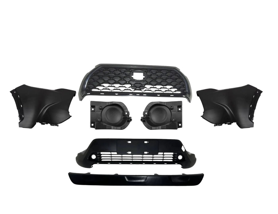 2022 2023 2024 2025 2026 Toyota Corolla Cross Front Bumper Grille Gloss Black Lower Grille W License Plate Black 7pcs Set