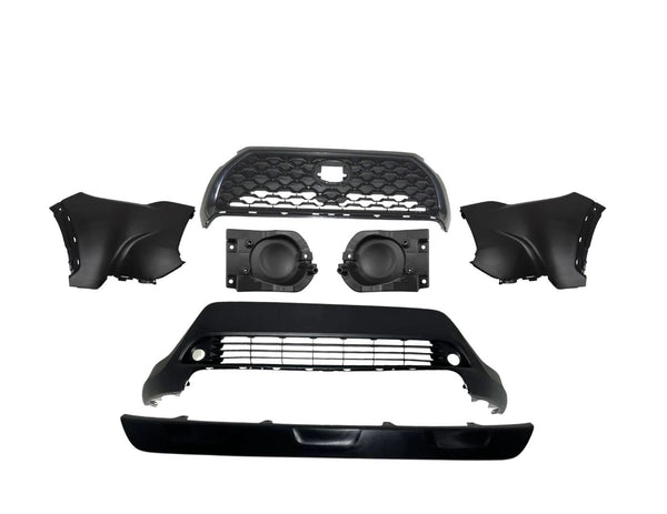 2022 2023 2024 2025 2026 Toyota Corolla Cross Front Bumper Grille Gloss Black Lower Grille Valance Black 7pcs Set