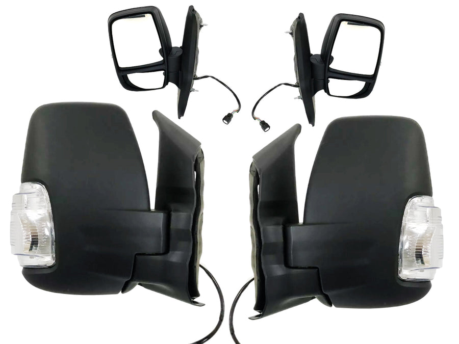 2015-2024 Ford Transit 150 250 350 Front Door Left Driver Right Passenger Power Side Rear View Mirror Heated Signal Short Arm Set