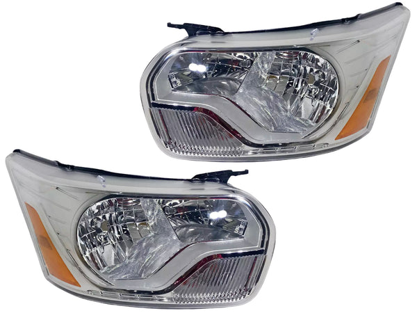2015 2016 2017 2018 2019 2020 2021 2022 2023 2024 Ford Transit 150 250 350 350HD Headlight Lamp Chrome Front Left Driver Right Passenger Set