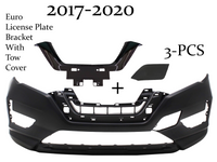 2017 2018 2019 2020 Nissan Rogue Front Bumper Cover With Euro License Plate Bracket & Tow Cap Cover - Bumper & Body Parts