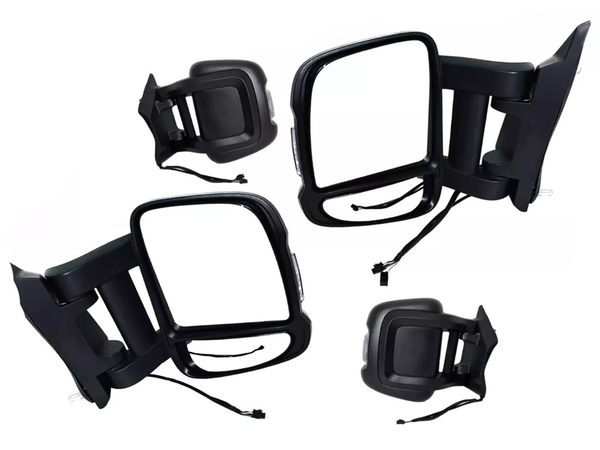 2014-2026 Ram Promaster Front Door Left Driver Right Passenger Power Side Rear View Mirror Long Arm Signal Heated Power Mirror Manual Fold Set