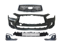 2018-2024 Infiniti Q50 Q50s Sports Front Bumper Cover Grille With Camera Option Lower Grille & Fog Light Cover - Bumper & Body Parts
