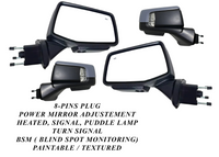 2019-2026 Chevrolet Silverado Front Door Power Side Rear View Mirror Heated Turn Signal Puddle Lamp Power Mirror Adjustment With BSM ( Blind Spot