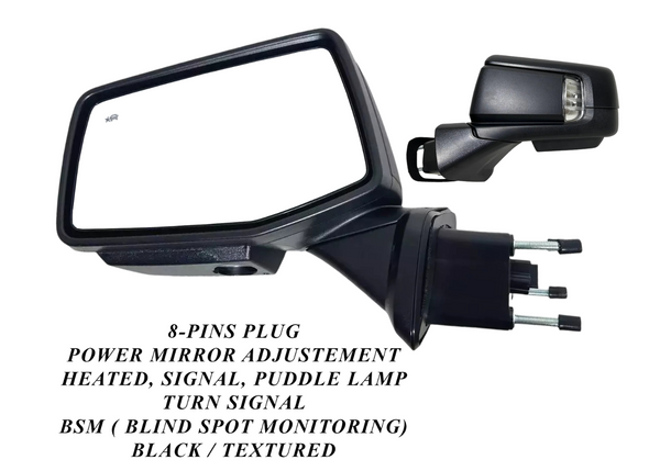 2019-2026 Chevrolet Silverado Left Driver Front Door Power Side Rear View Mirror Heated Turn Signal Puddle Lamp Power Mirror Adjustment With BSM (