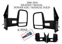 2006-2018 Dodge Mercedes-Benz Freightliner Sprinter 2500 3500 Van Left Right Front Door Side Rear View Mirror Heated Signal Power Adjustment Manual