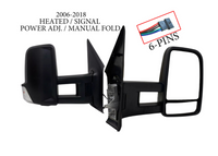 2006-2018 Dodge Mercedes-Benz Freightliner Sprinter 2500 3500 Van Right Front Door Side Rear View Mirror Heated Signal Power Adjustment Manual Fold