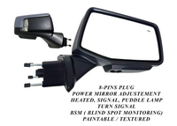2019-2026 Chevrolet Silverado Right Passenger Front Door Power Side Rear View Mirror Heated Turn Signal Puddle Lamp Power Mirror Adjustment With BSM