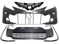 2021 2022 2023 Toyota Camry L LE XLE Front Bumper Cover With Upper Lower Grille & Left Right Side Chrome Trim Molding