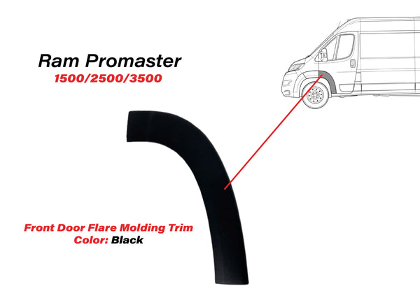 2019 2020 2021 2022 2023 2024 2025 Ram Promaster Left Front Door Flare Trim Molding Driver Side Black