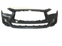 2018 2019 2020 2021 2022 2023 2024 Infiniti Q50 Q50s Sports Front Bumper Cover Grille Fog Cover Without Holes Complete - Bumper & Body Parts