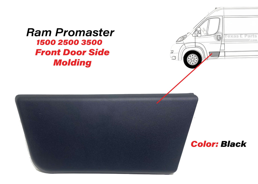 2019 2020 2021 2022 2023 2024 Ram ProMaster 1500 2500 3500 Front Door Left Driver Side Molding Trim Black