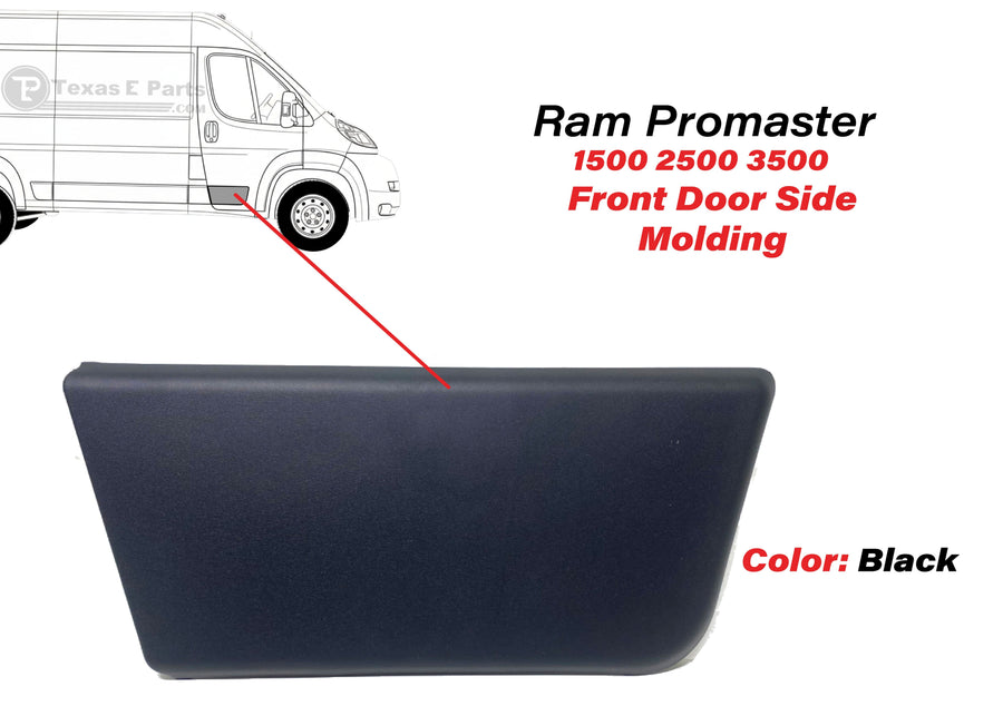 2019 2020 2021 2022 2023 2024 2025 Ram Promaster Front Door Right Passenger Side Molding Trim Black