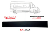 2019 2020 2021 2022 2023 2024 2025 2026 Ram Promaster 2500 3500 Right Passenger Side Sliding Door Molding Trim Black