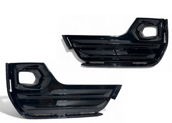 2022 2023 2024 GMC Terrain AT4 SLT Left Right Front Bumper Fog Light Cover Driver & Passenger Gloss Black Set