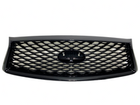 2018 2019 2020 2021 2022 2023 2024 Infiniti Q50 Q50s Sports Front Bumper Cover With Upper Lower Grille & Fog Light Cover Gloss Black - Bumper & Body Parts