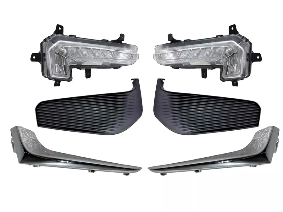 2016 2017 2018 Chevrolet Malibu Front Bumper Running Light Lamp Cover Chrome Left Driver & Right Passenger Set