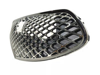 2022-2023 Genesis G70 Front Bumper Upper Grille With Camera Option & Sensor Holes Dark Chrome - Bumper & Body Parts