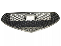 2022-2023 Genesis G70 Front Bumper Upper Grille With Camera Option & Sensor Holes Dark Chrome - Bumper & Body Parts