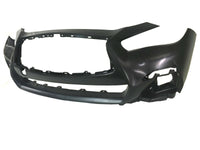 2018 2019 2020 2021 2022 2023 2024 Infiniti Q50 Q50s Sports Front Bumper Cover With Upper Lower Grille & Fog Light Cover Gloss Black - Bumper & Body Parts