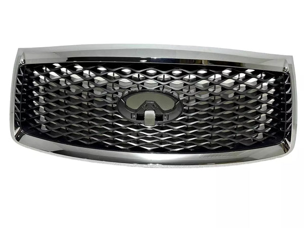2018 2019 2020 2021 Infiniti QX80 Front Bumper Upper Grille With Camera Option Chrome