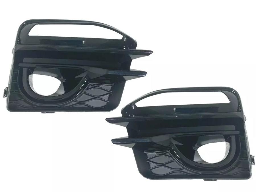 2014 2015 2016 2017 Infiniti Q50 Q50s Front Bumper Fog Light Cover Left Driver & Right Passenger Set Gloss Black