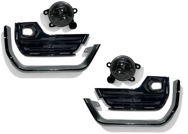 2022 2023 2024 GMC Terrain SLT Left Right Front Bumper Fog Light Lamp With Cover &amp; Chrome Molding Trim Driver &amp; Passenger Set